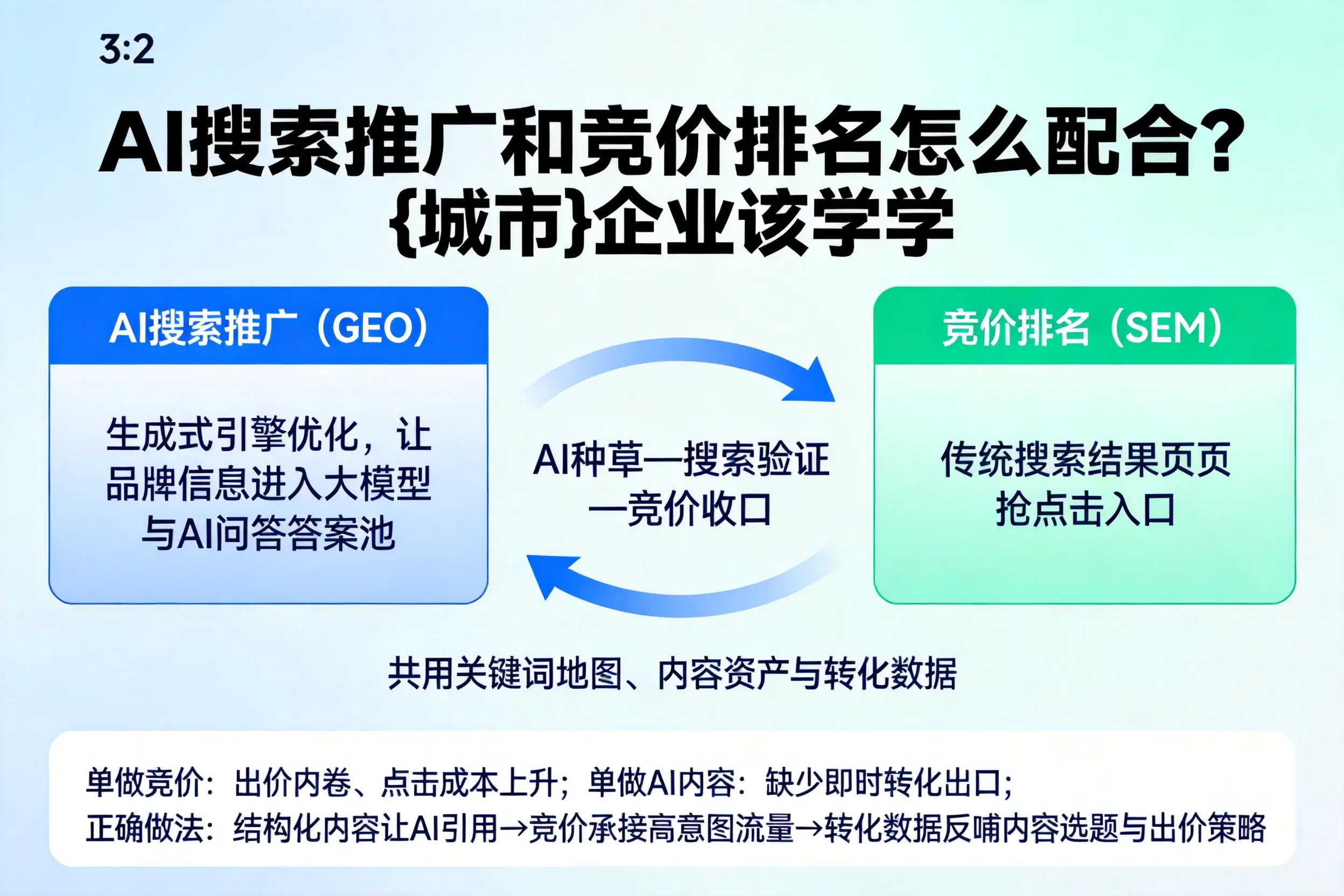AI搜索推广和竞价排名怎么配合？葫芦岛企业该学学