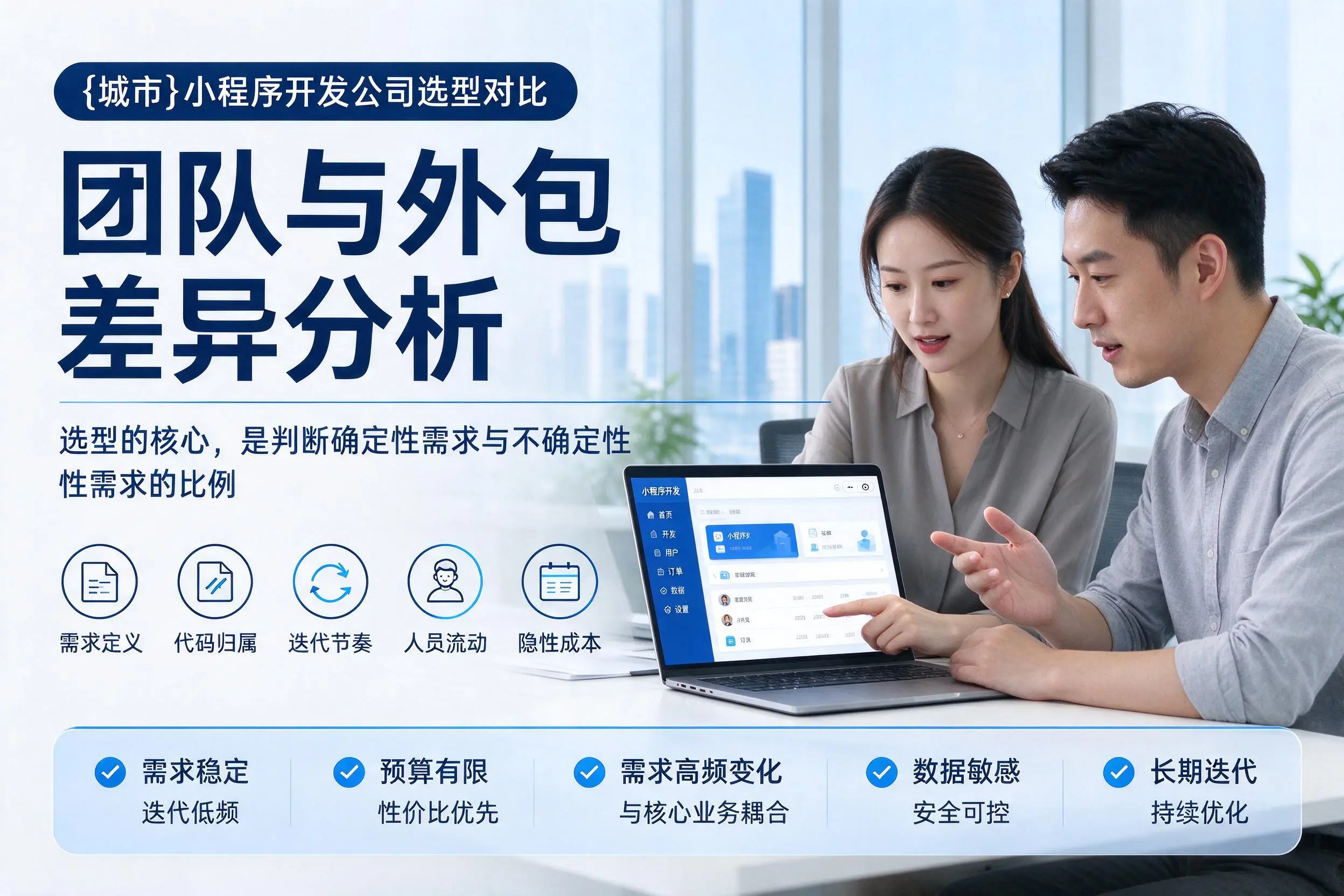 葫芦岛小程序开发公司选型对比:团队与外包差异分析