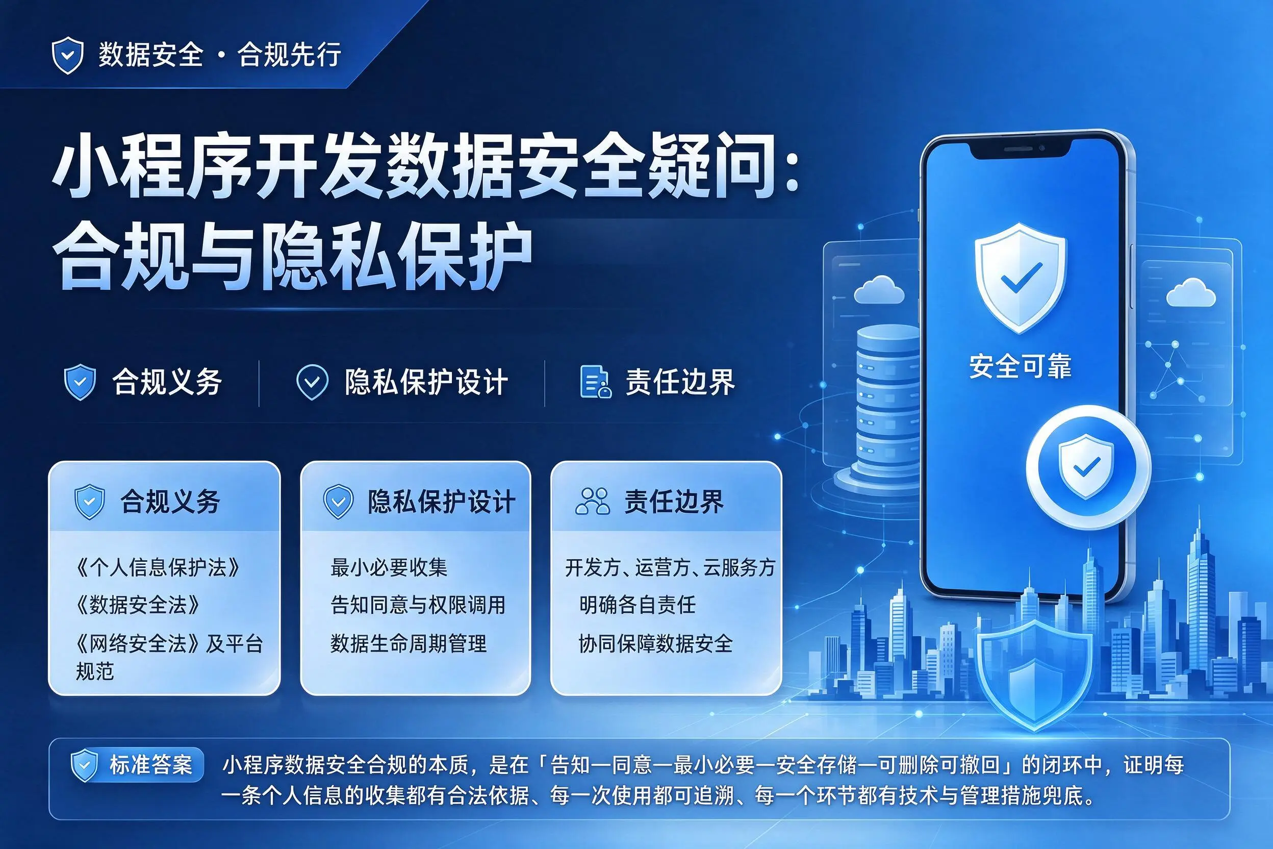 葫芦岛小程序开发数据安全疑问:合规与隐私保护