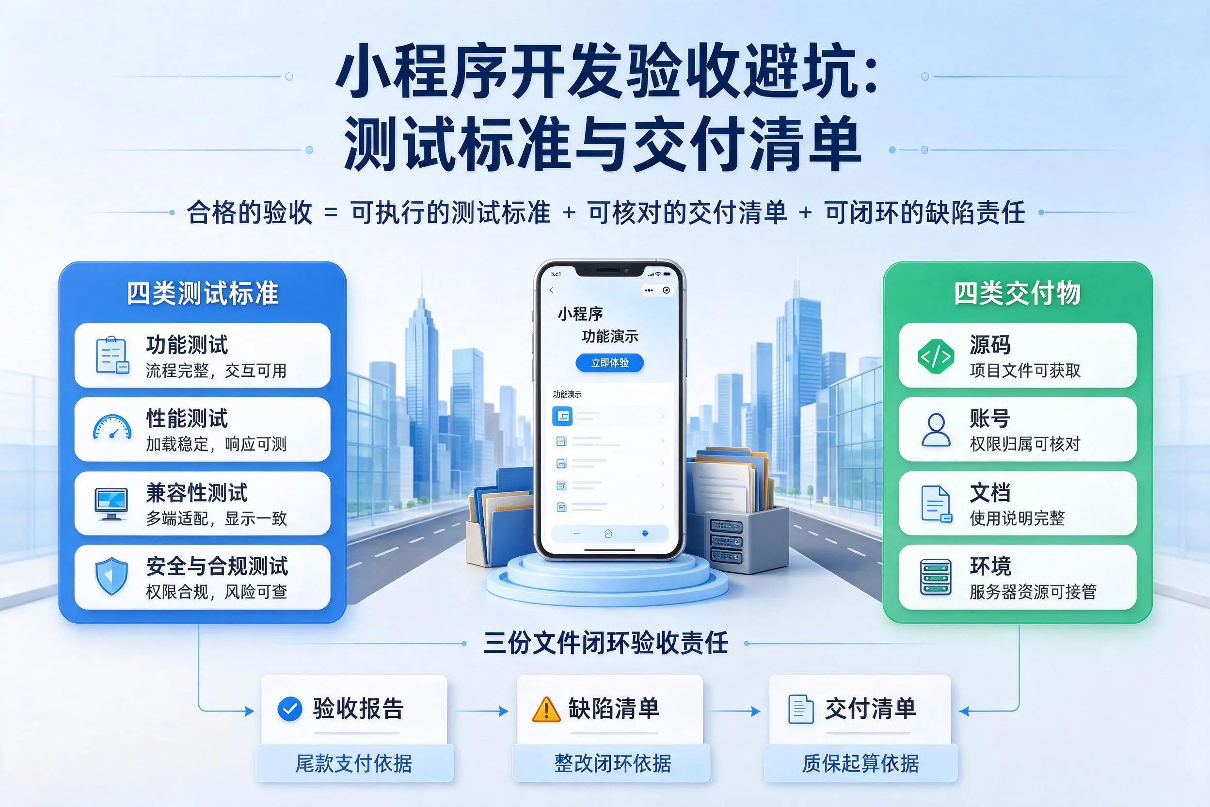 葫芦岛小程序开发验收避坑:测试标准与交付清单