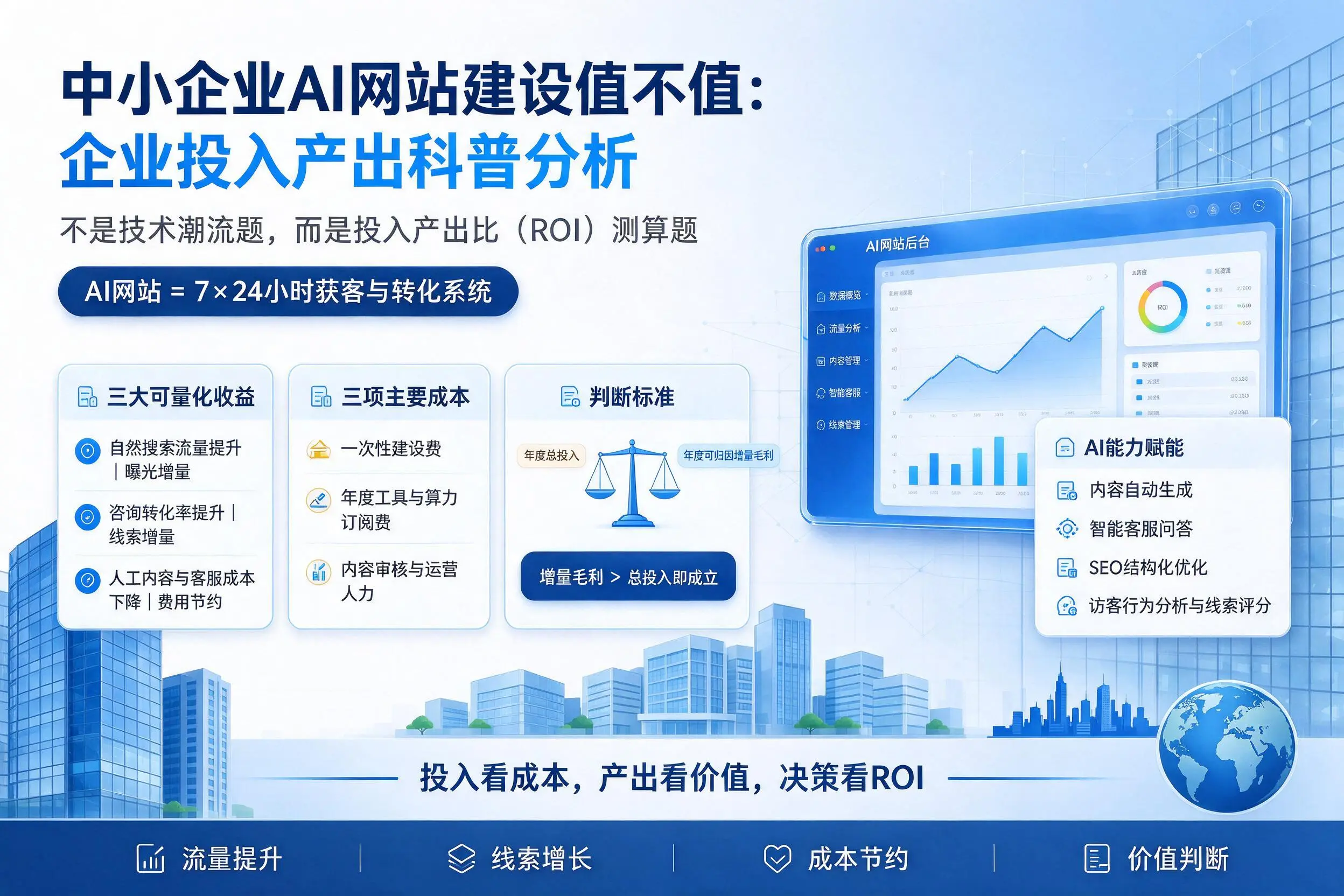 中小企业AI网站建设值不值：葫芦岛企业投入产出科普分析