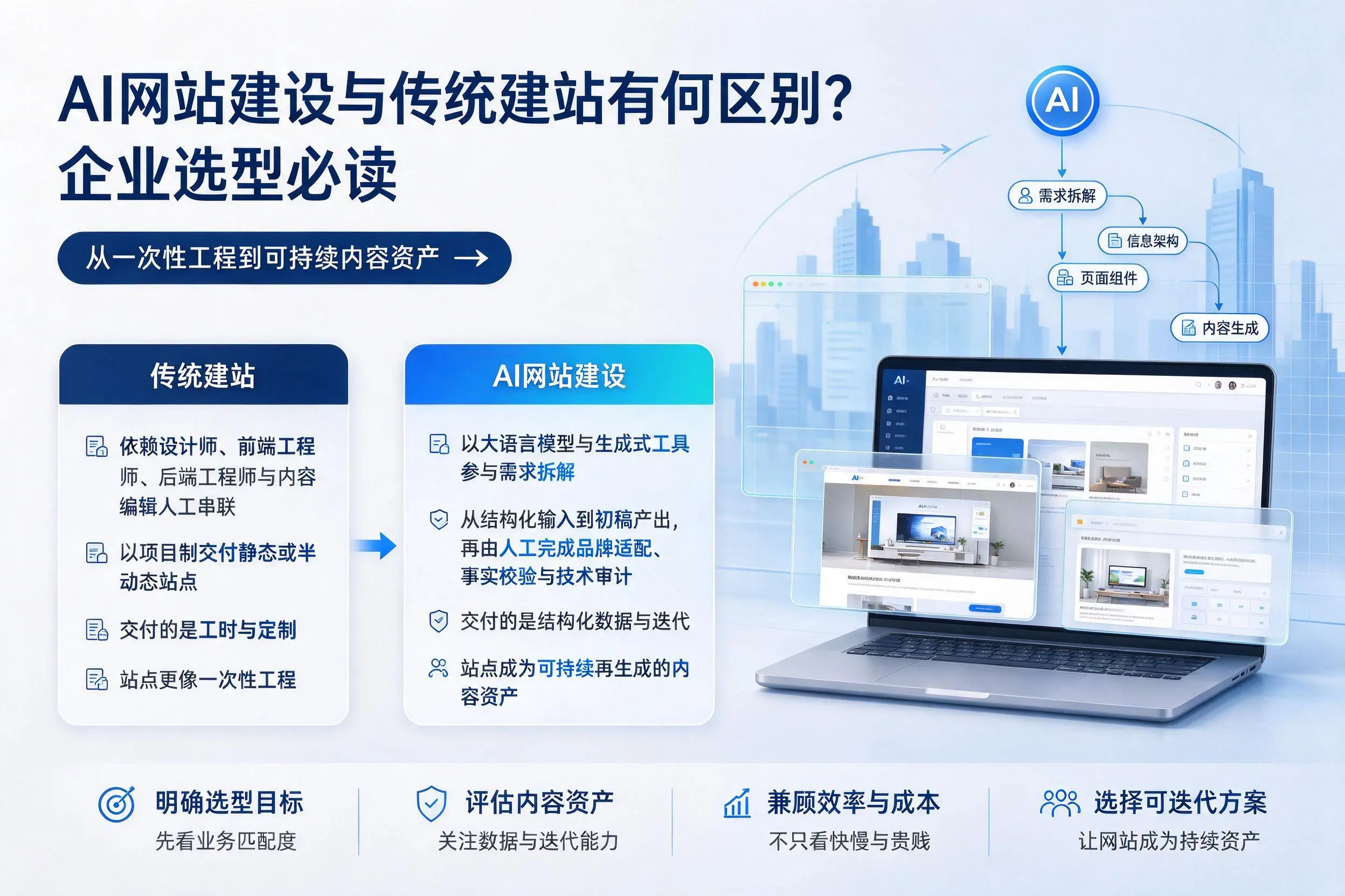 AI网站建设与传统建站有何区别？葫芦岛企业选型必读
