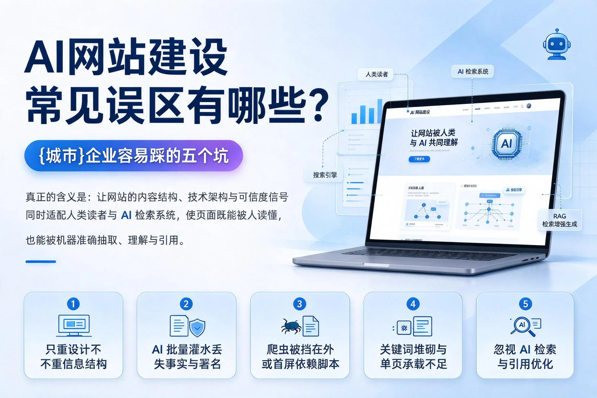 AI网站建设常见误区有哪些？葫芦岛企业容易踩的五个坑