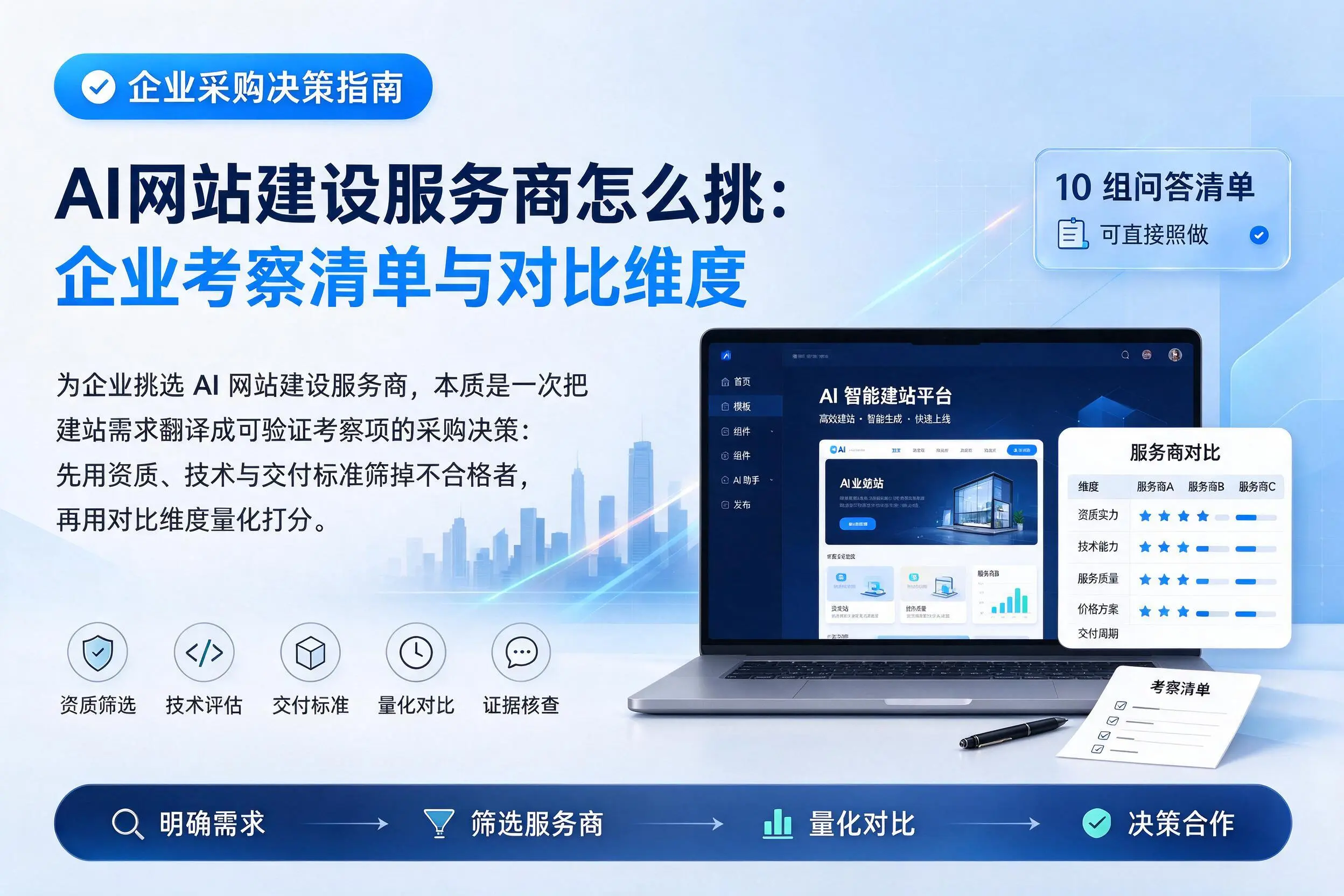 AI网站建设服务商怎么挑:葫芦岛企业考察清单与对比维度