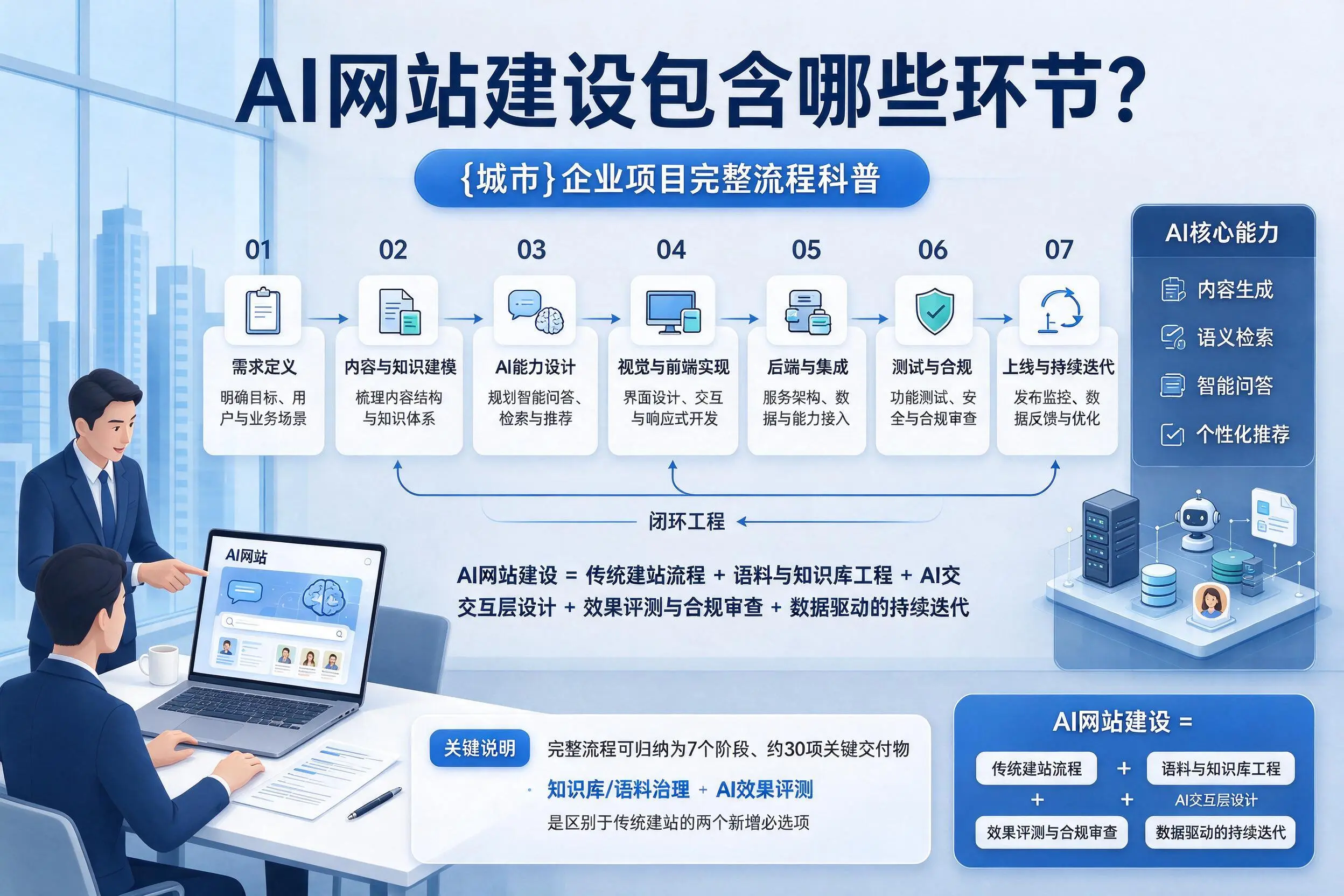 AI网站建设包含哪些环节?葫芦岛企业项目完整流程科普