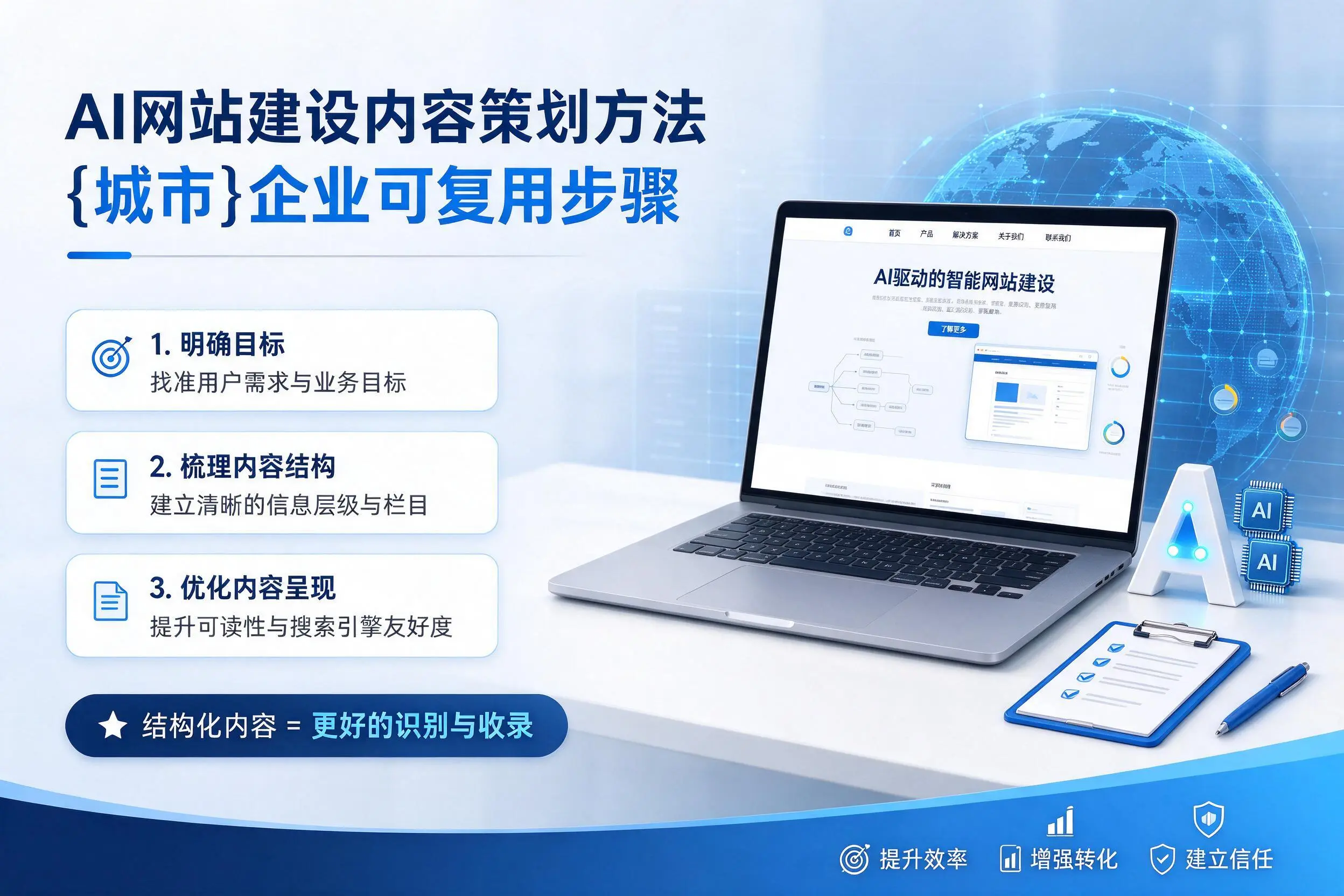 AI网站建设内容策划方法,葫芦岛企业可复用步骤