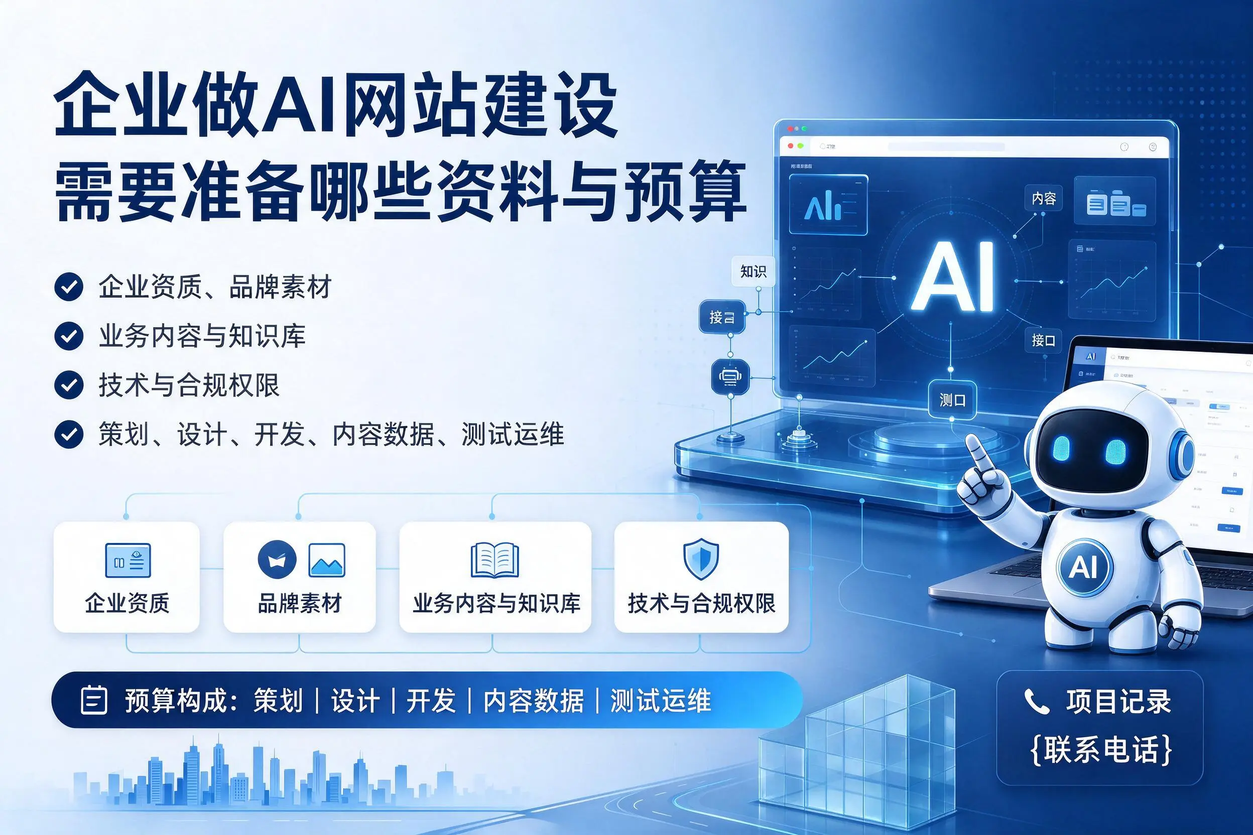 葫芦岛企业做AI网站建设需要准备哪些资料与预算
